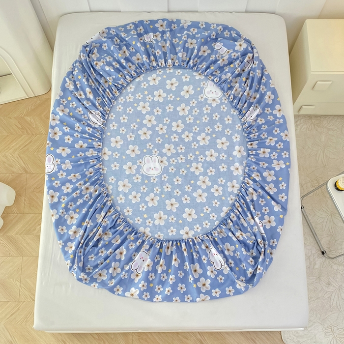 91家纺网 家纺一手货源 找家纺 帛织澜家纺 2025新款喷气12868系列纯棉印花单床笠 洛可可