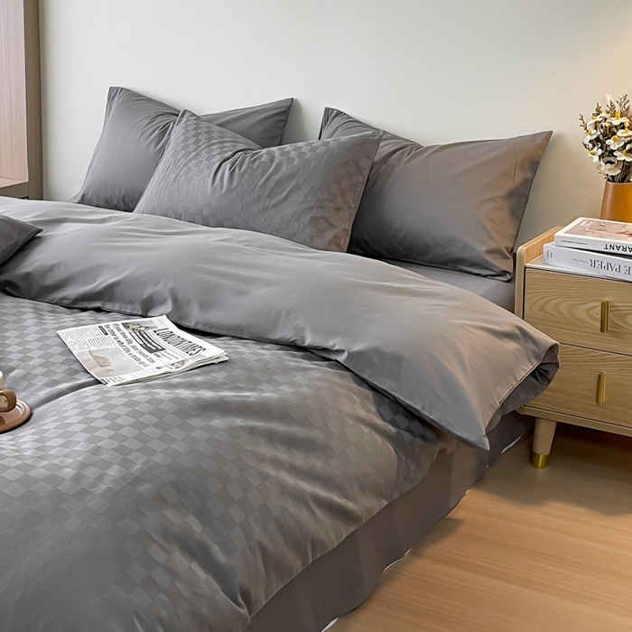 91家纺网 家纺一手货源 找家纺 （总）蓝邻家纺 2024新款全棉60s贡缎提花轻奢四件套系列