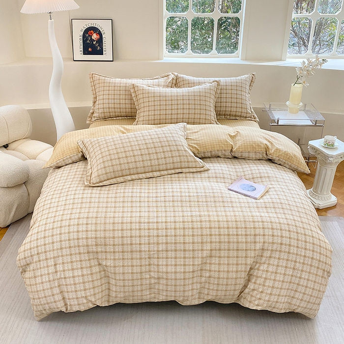 91家纺网 家纺一手货源 找家纺 家贝爱 2024春日新款A类精选高支高密水洗云锦棉四件套 格格情深