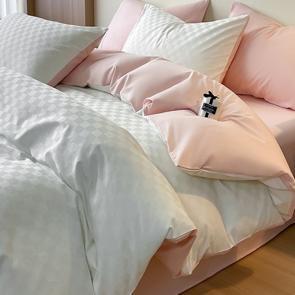 91家纺网 家纺一手货源 找家纺 （总）蓝邻家纺 2024新款全棉60s贡缎提花轻奢四件套系列