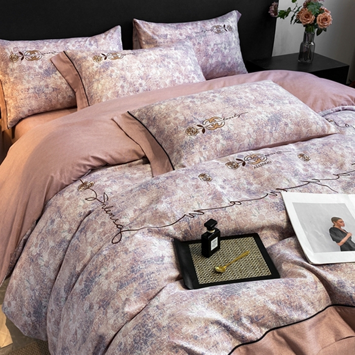 91家纺网 家纺一手货源 找家纺 （总）2024新款轻奢复古风阳绒磨毛雅棉刺绣系列四件套