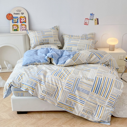 91家纺网 家纺一手货源 找家纺 （总）帛织澜家纺 2025新款喷气12868系列纯棉印花床笠四件套