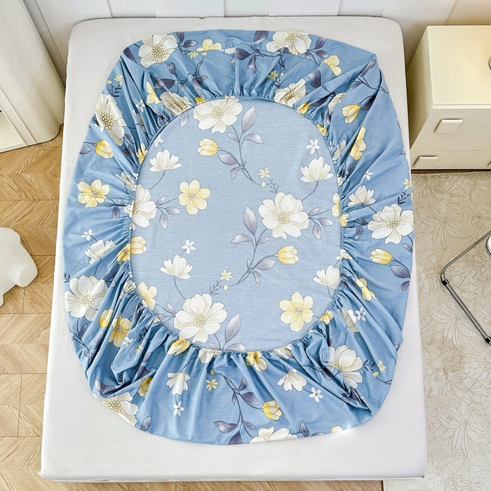 91家纺网 家纺一手货源 找家纺 帛织澜家纺 2026新款喷气12868系列纯棉印花单床笠 国色添香