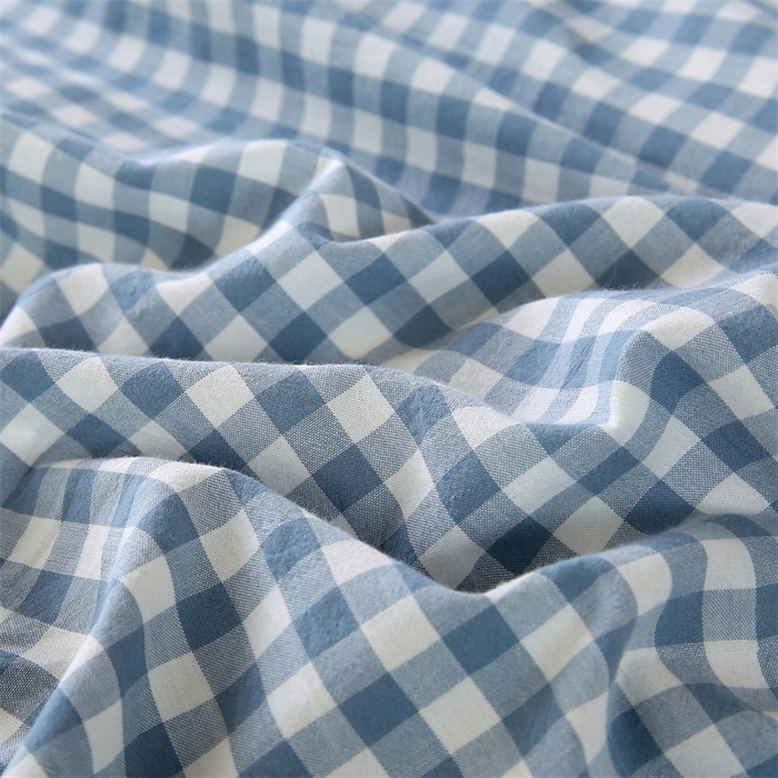 91家纺网 家纺一手货源 找家纺 凌云家纺 2025新款A类全棉水洗棉床垫套三件套四件套学生宿舍 雅致-蓝