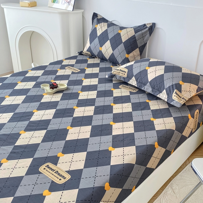 91家纺网 家纺一手货源 找家纺 帛织澜家纺 2026新款喷气12868系列纯棉印花单床笠 格韵空间