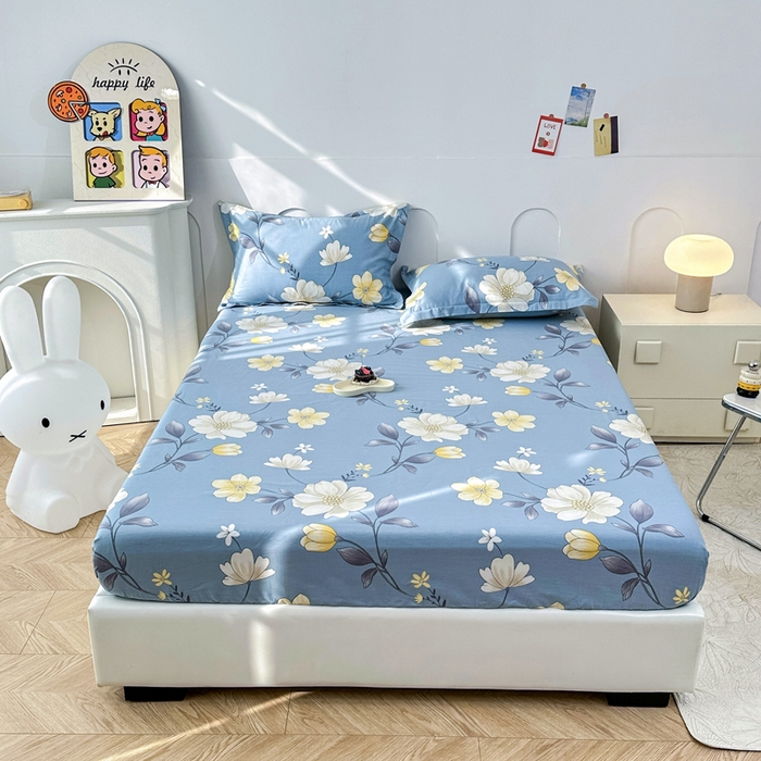 91家纺网 家纺一手货源 找家纺 帛织澜家纺 2026新款喷气12868系列纯棉印花单床笠 国色添香