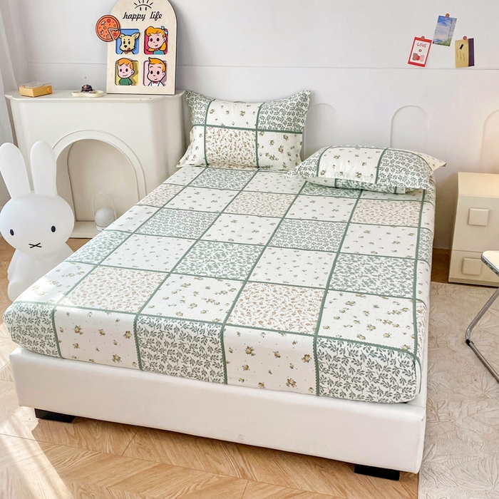 91家纺网 家纺一手货源 找家纺 帛织澜家纺 2025新款喷气12868系列纯棉印花单床笠 馨香花季