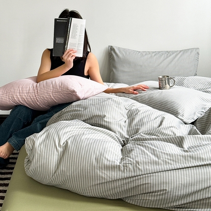 窝米 2024新款13370全棉极简风四件套系列 莫妮绿