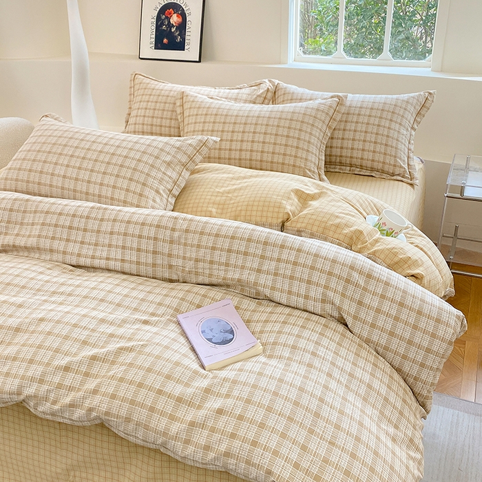 91家纺网 家纺一手货源 找家纺 家贝爱 2024春日新款A类精选高支高密水洗云锦棉四件套 格格情深