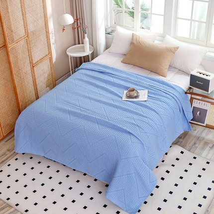 91家纺网 家纺一手货源 找家纺 （总）朴尔家纺-毛巾被 2024新款全棉摩拉山峦风立体透气蜂窝华夫格纱布毛巾被