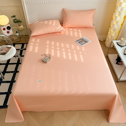 91家纺网 家纺一手货源 找家纺 眠博士 2024新款全棉40支简约加厚纯色单品系列-单床单 床单-橘色