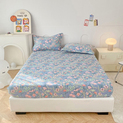 帛织澜家纺 2025新款喷气12868系列纯棉印花单床笠 水仙花