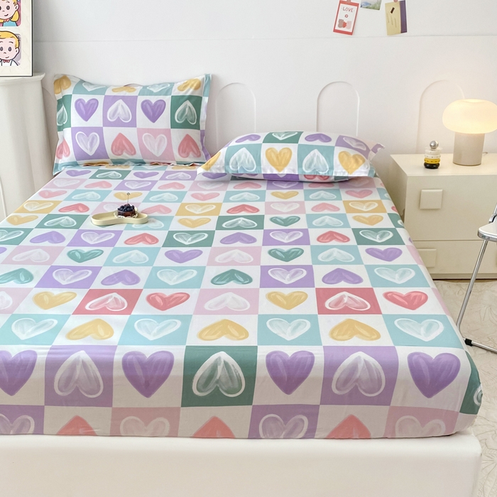 91家纺网 家纺一手货源 找家纺 帛织澜家纺 2025新款喷气12868系列纯棉印花单床笠 星星点灯