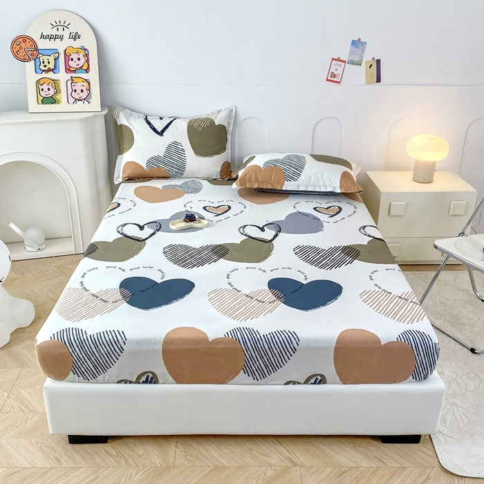 91家纺网 家纺一手货源 找家纺 帛织澜家纺 2025新款喷气12868系列纯棉印花单床笠 卡布奇诺