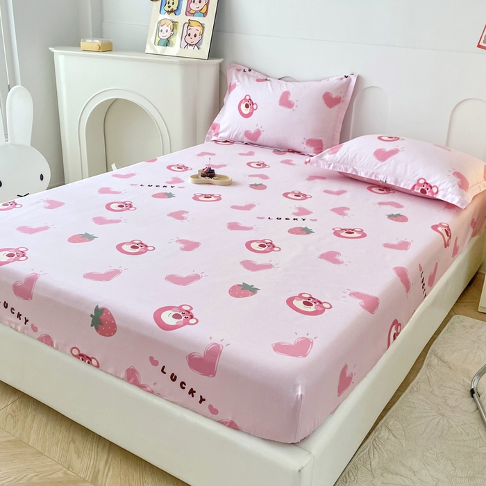 91家纺网 家纺一手货源 找家纺 帛织澜家纺 2025新款喷气12868系列纯棉印花单床笠 甜心乐园