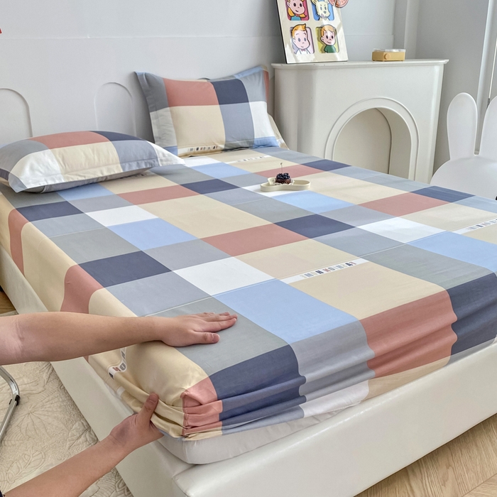 91家纺网 家纺一手货源 找家纺 帛织澜家纺 2026新款喷气12868系列纯棉印花单床笠 简伯格