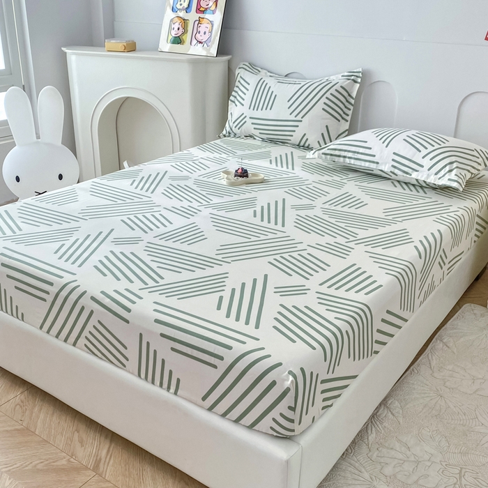 91家纺网 家纺一手货源 找家纺 帛织澜家纺 2026新款喷气12868系列纯棉印花单床笠 伯克利