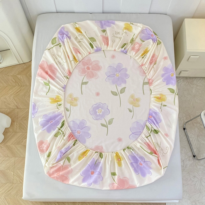 91家纺网 家纺一手货源 找家纺 帛织澜家纺 2025新款喷气12868系列纯棉印花单床笠 惊鸿仙子