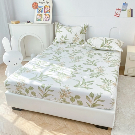 帛织澜家纺 2025新款喷气12868系列纯棉印花单床笠 羽飞舞