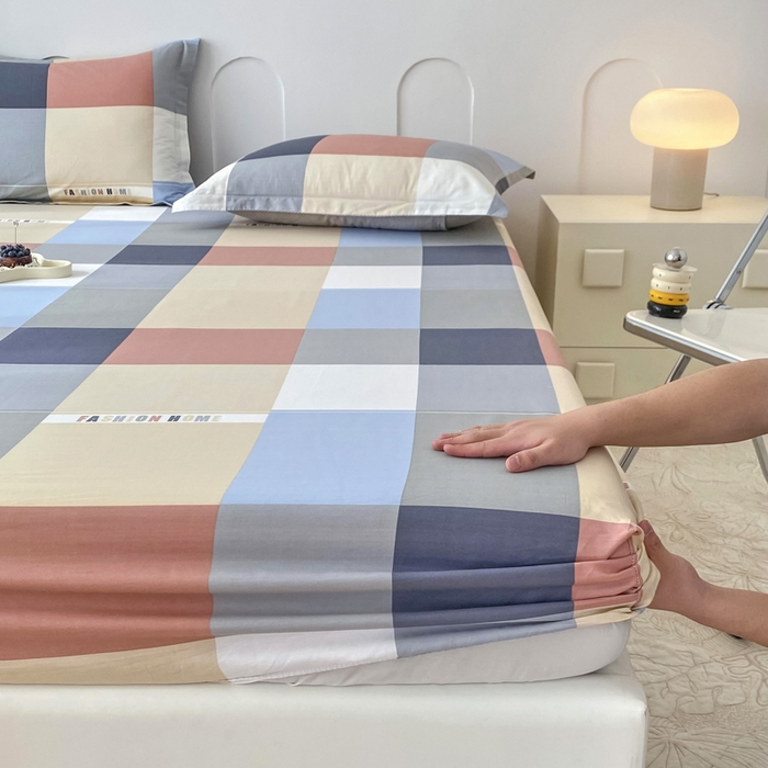 91家纺网 家纺一手货源 找家纺 帛织澜家纺 2026新款喷气12868系列纯棉印花单床笠 简伯格