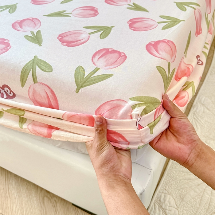 91家纺网 家纺一手货源 找家纺 帛织澜家纺 2026新款喷气12868系列纯棉印花单床笠 花仙兔