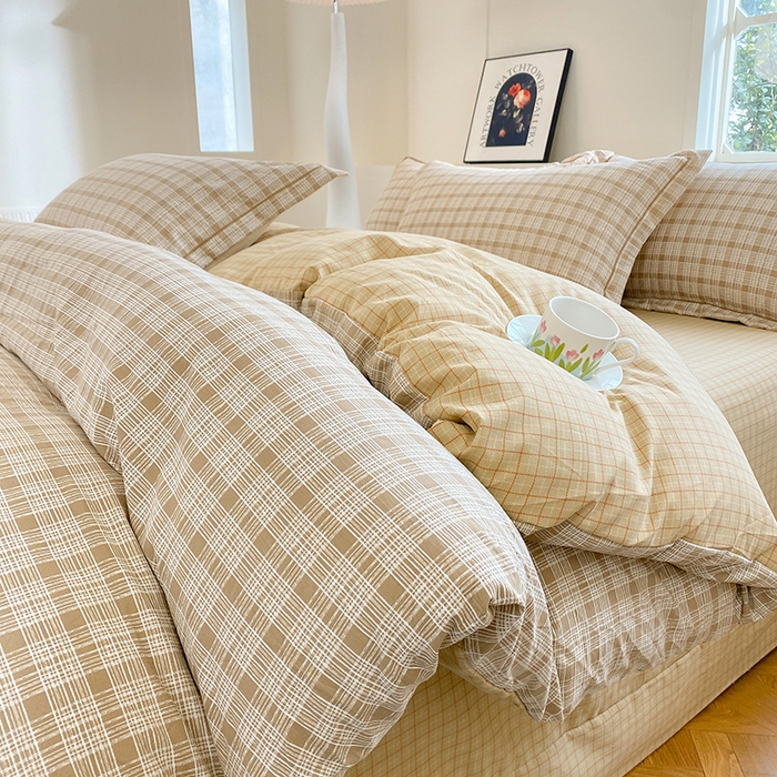 91家纺网 家纺一手货源 找家纺 家贝爱 2024春日新款A类精选高支高密水洗云锦棉四件套 格格情深