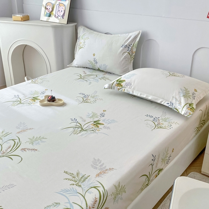 91家纺网 家纺一手货源 找家纺 帛织澜家纺 2025新款喷气12868系列纯棉印花单床笠 香草集