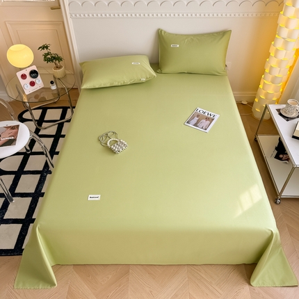 91家纺网 家纺一手货源 找家纺 眠博士 2024新款全棉40支简约加厚纯色单品系列-单床单 床单-浅绿
