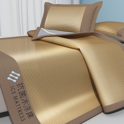 91家纺网 家纺一手货源 找家纺 卡初家居 2025新款抗菌冰凉席系列凉席冰丝席 抗菌冰凉席-棕