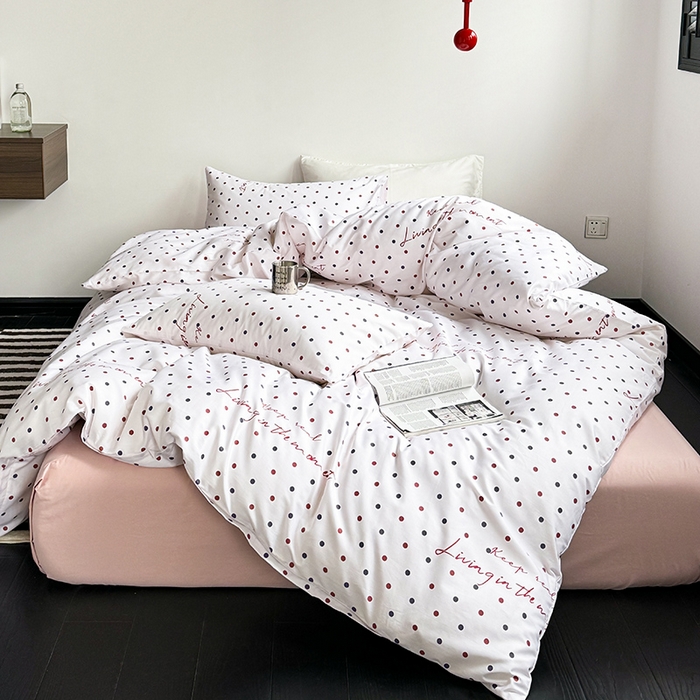 91家纺网 家纺一手货源 找家纺 窝米 2024新款13370全棉极简风四件套系列 寻光