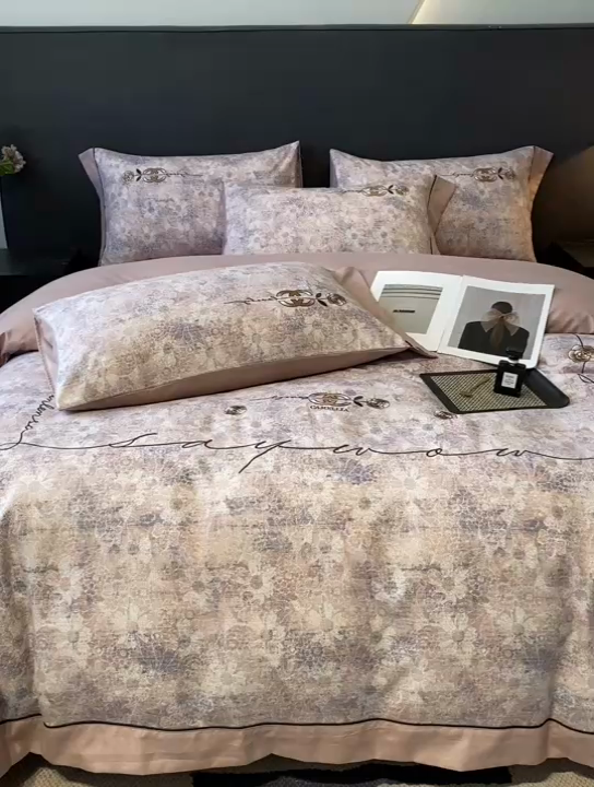 91家纺网 家纺一手货源 找家纺 （总）2024新款轻奢复古风阳绒磨毛雅棉刺绣系列四件套