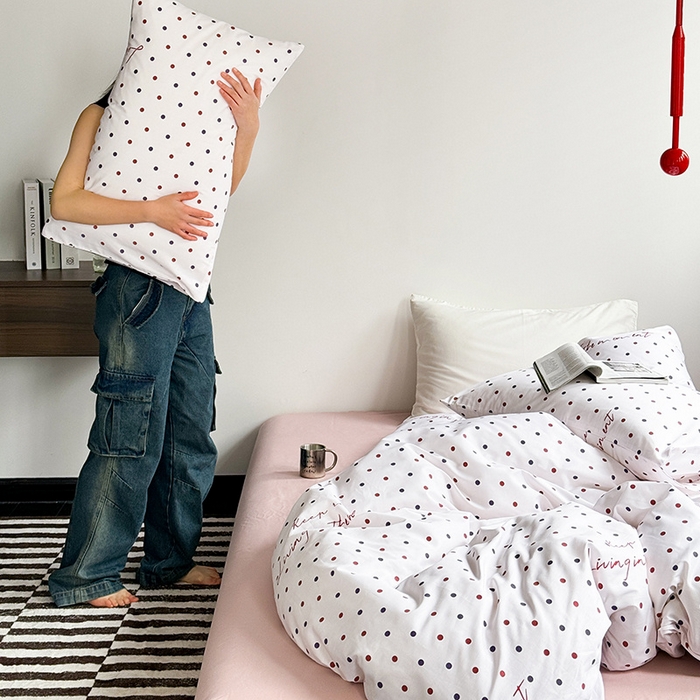 91家纺网 家纺一手货源 找家纺 窝米 2024新款13370全棉极简风四件套系列 寻光