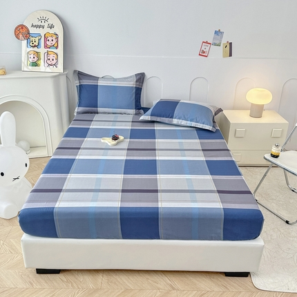 91家纺网 家纺一手货源 找家纺 帛织澜家纺 2025新款喷气12868系列纯棉印花单床笠 蒙德里