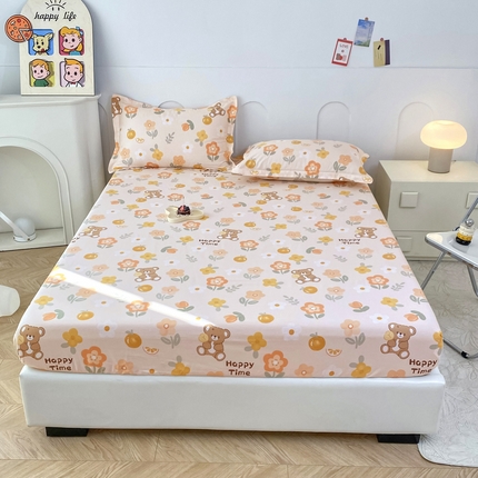 91家纺网 家纺一手货源 找家纺 帛织澜家纺 2025新款喷气12868系列纯棉印花单床笠 秋日森林