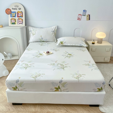 帛织澜家纺 2025新款喷气12868系列纯棉印花单床笠 香草集