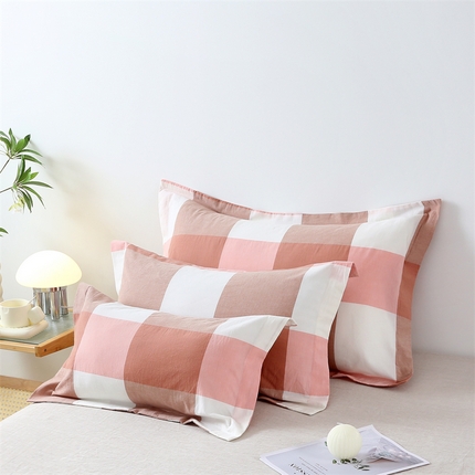 91家纺网 家纺一手货源 找家纺 （总）凌云家纺 2025新款A类全棉水洗棉单枕套反面开口信封式枕套