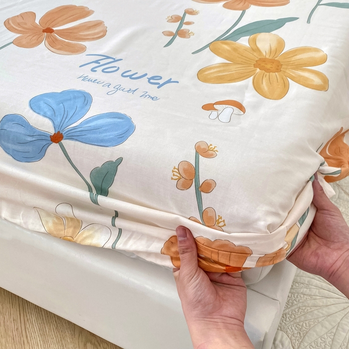 91家纺网 家纺一手货源 找家纺 帛织澜家纺 2026新款喷气12868系列纯棉印花单床笠 芙蓉出水