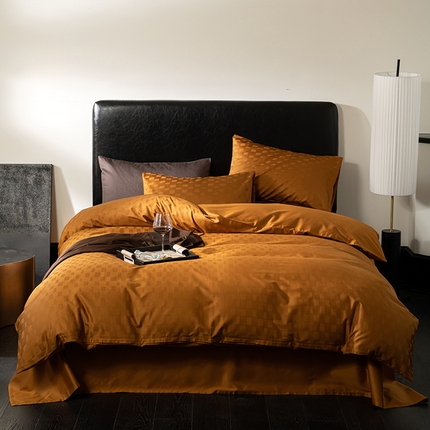 91家纺网 家纺一手货源 找家纺 寐眠 2024新款100支纯棉长绒棉提花四件套 金玉锦绣