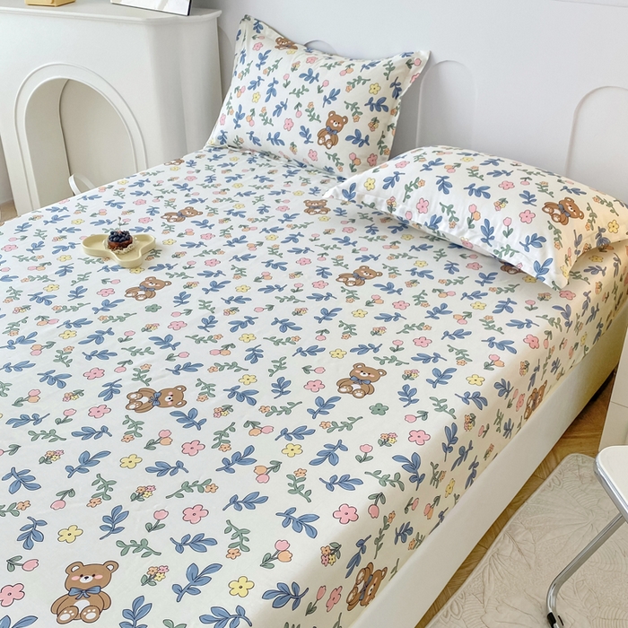 91家纺网 家纺一手货源 找家纺 帛织澜家纺 2026新款喷气12868系列纯棉印花单床笠 倍暖初妆