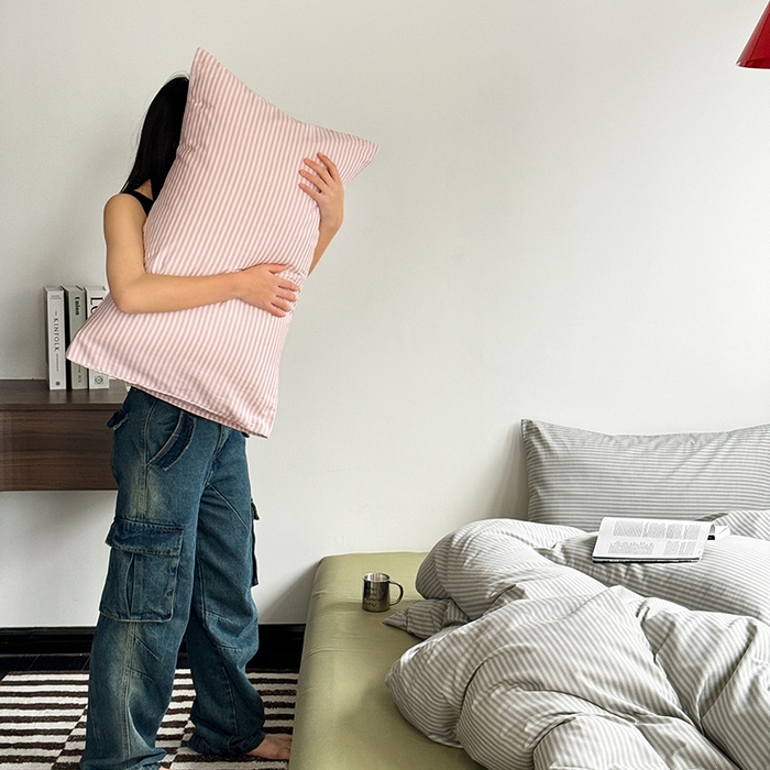 91家纺网 家纺一手货源 找家纺 窝米 2024新款13370全棉极简风四件套系列 莫妮绿