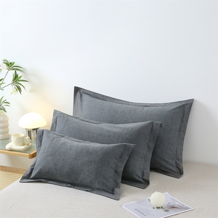 91家纺网 家纺一手货源 找家纺 （总）凌云家纺 2025新款A类全棉水洗棉单枕套反面开口信封式枕套