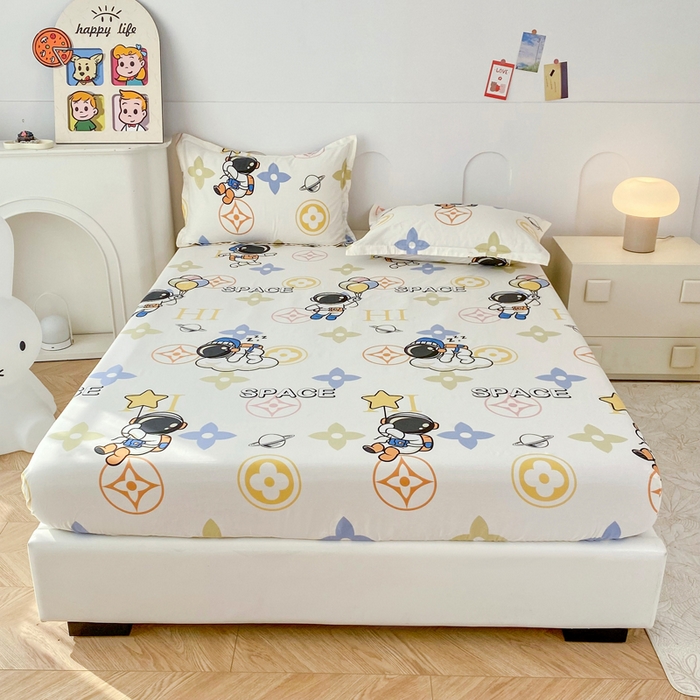 91家纺网 家纺一手货源 找家纺 帛织澜家纺 2025新款喷气12868系列纯棉印花单床笠 宇宙幻想