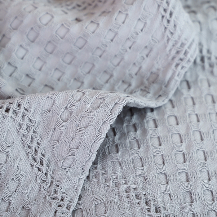 91家纺网 家纺一手货源 找家纺 朴尔家纺-毛巾被 2024新款全棉摩拉山峦风立体透气蜂窝华夫格纱布毛巾被 波浪华夫格-灰