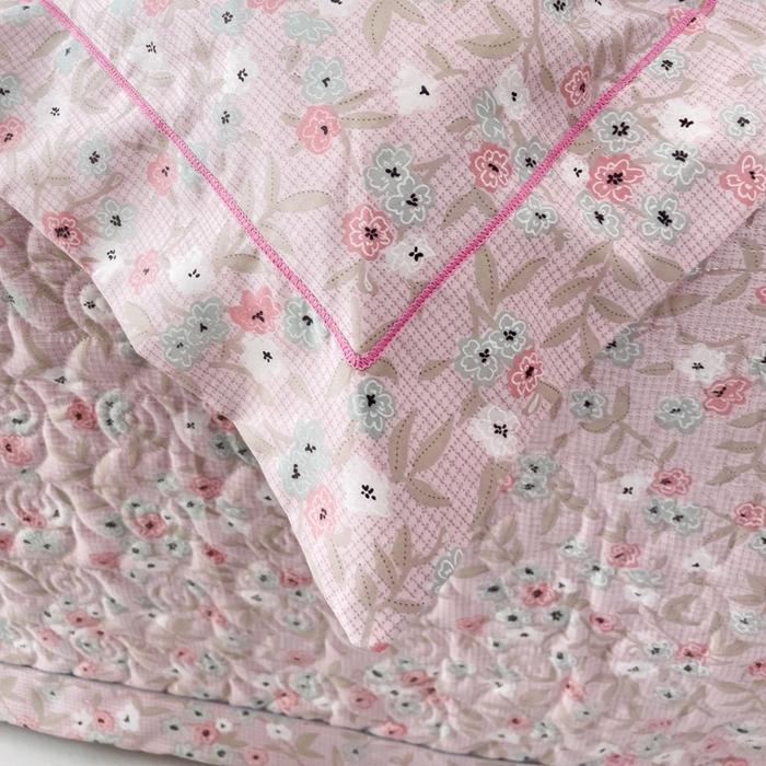 91家纺网 家纺一手货源 找家纺 优乐家纺 2025新款纯棉斜纹床盖款单层被套四件套 花语