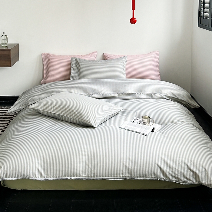 91家纺网 家纺一手货源 找家纺 窝米 2024新款13370全棉极简风四件套系列 莫妮绿