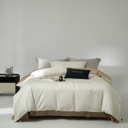 91家纺网 家纺一手货源 找家纺 （总）爱缦 2024新款80支新疆棉A类贡缎四件套-极简系列