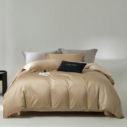 爱缦 2024新款80支新疆棉A类贡缎四件套-极简系列 梧桐杏