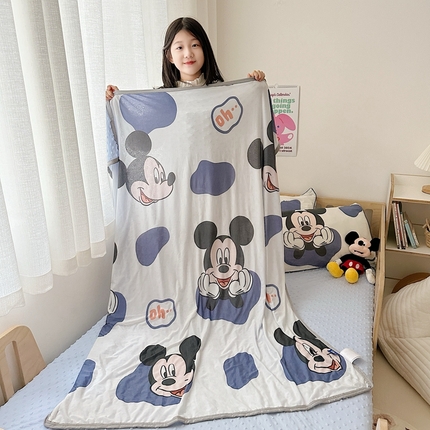 91家纺网 家纺一手货源 找家纺 （总）大彩 2024新款A类凉感丝迪士尼小凉皮豆豆盖毯