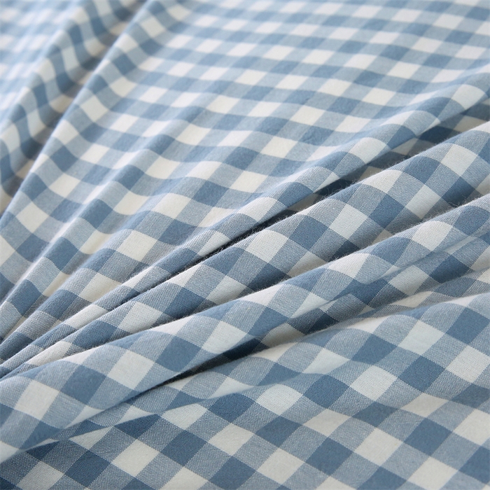 91家纺网 家纺一手货源 找家纺 凌云家纺 2025新款A类全棉水洗棉床垫套三件套四件套学生宿舍 雅致-蓝