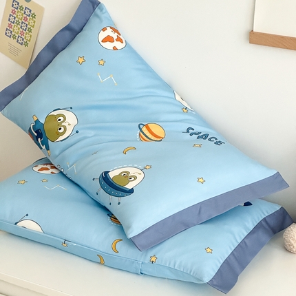 91家纺网 家纺一手货源 找家纺 （总）北鸣有鱼枕芯馆 2024新款全棉纯棉60S长绒棉儿童枕头套学生枕套卡通宝宝枕巾吸汗乳胶枕儿童可爱枕套